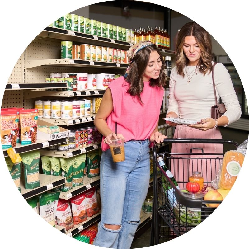 Shopping the organic grocery aisle at Fiesta on Eighteenth