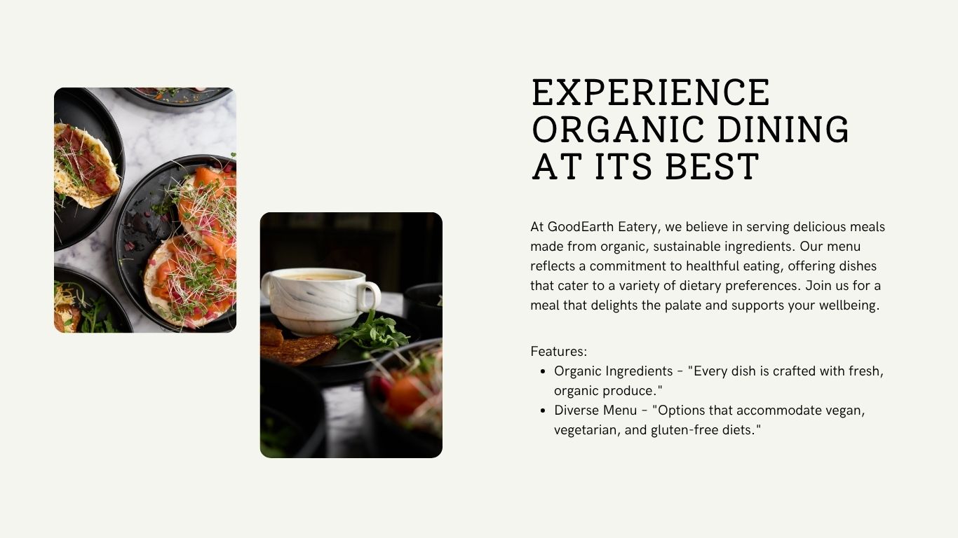 Experience Organic Dining at GoodEarth Eatery & Juice Bar